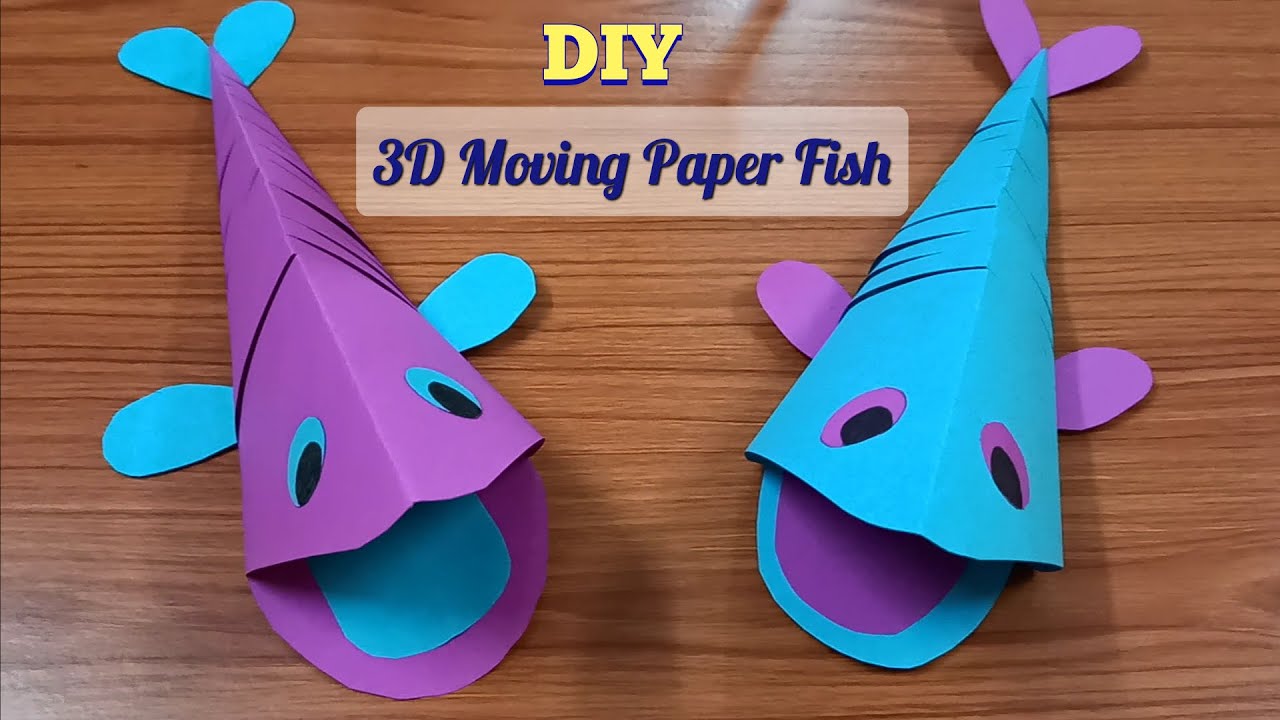 How to Make a 3D Paper Fish for Kids - DIY Origami Fish Craft Easy, Paper  Moving Fish