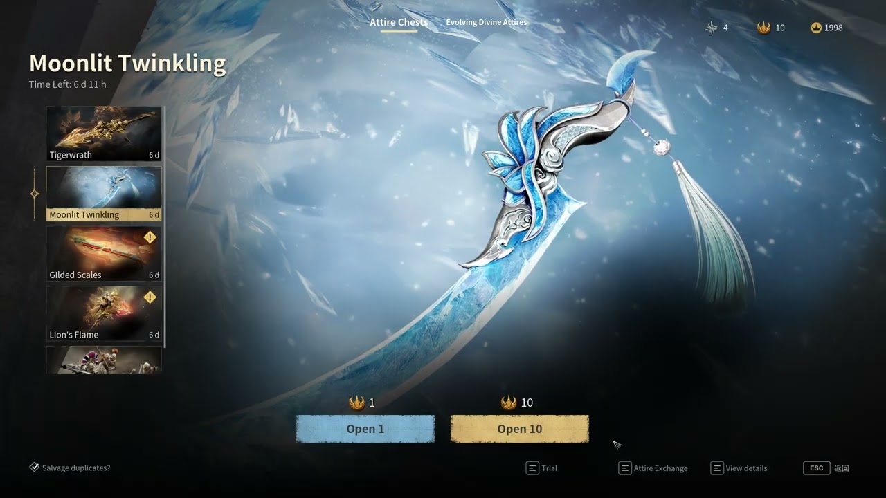 Conquerors Blade Moonlit Twinkling Chest Opening (Legendary Chain Dart & Scimitar Attire)