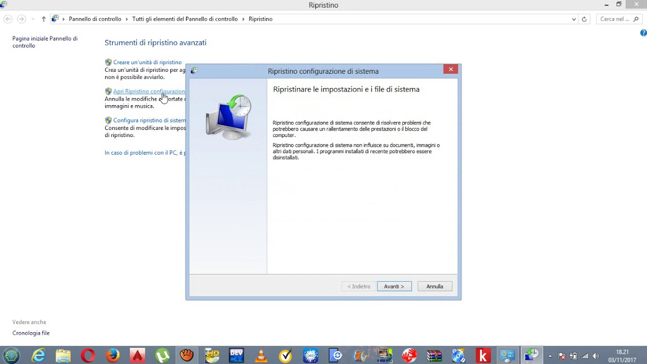 Come ripristinare il pc a una data (no program) YouTube