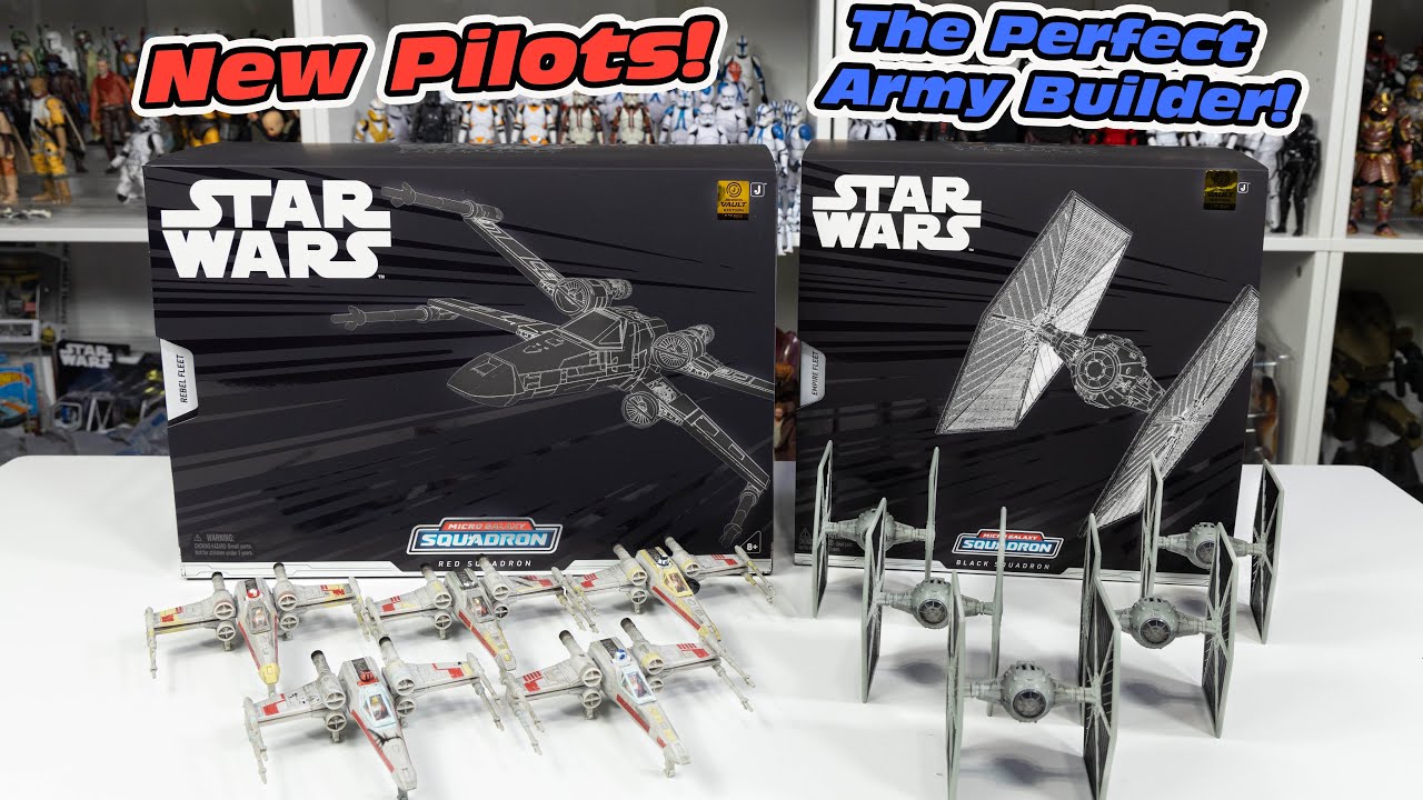 Red Squadron and Black Squadron Micro Galaxy Squadron JAZWARES