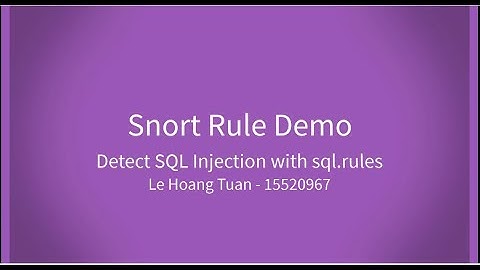 Snort Rules | Simple sql.rules demo | UIT
