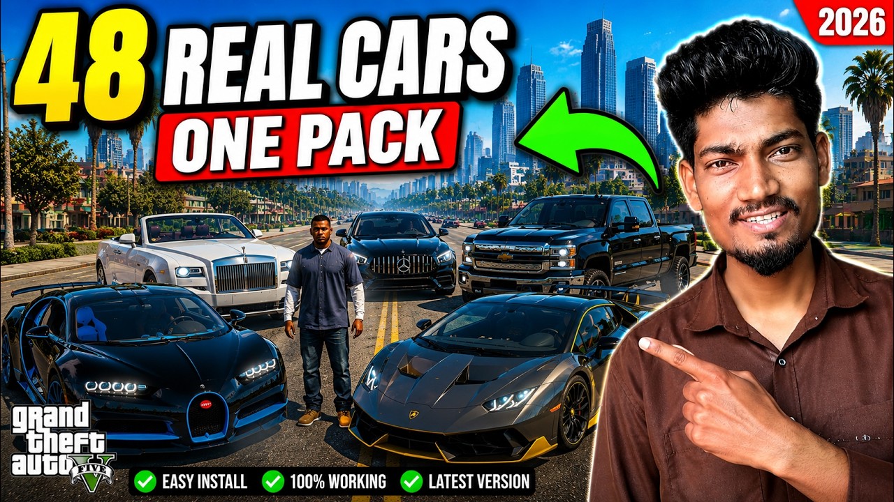 How to Install Real Cars Pack in GTA 5 | GTA5Korn 48 Cars Pack | Step ...