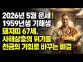 2026년 5월 운세 | 1959년생 기해생 돼지띠 67세, 사해상충의 위기를 천금의 기회로 바꾸는 비결