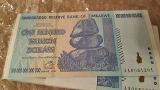 UNC 2008 Sequential Zimbabwe One Hundred Trillion Dollar bills. Authentic extremely collectable UNC 2008 Sequential Zimbabwe One Hundred Trillion Dollar bills. Authentic extremely collectable