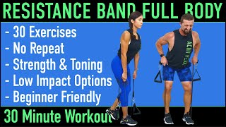 Resistance Band Full Body Workout - No Repeat Full Body Ban Workout