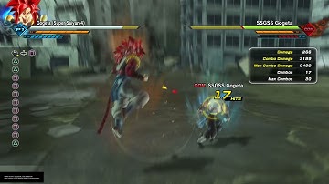 DRAGON BALL XENOVERSE 2 Gogeta SSJ4 overhead ki slde combo