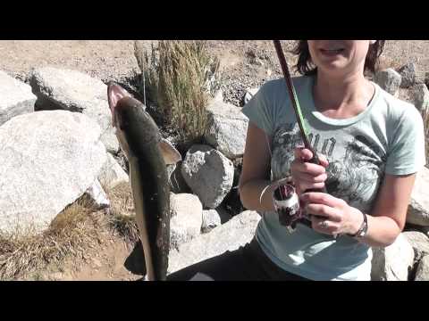 Natasha catches her first trout