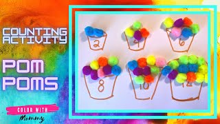 How to count by two’s with pom poms! Easy counting activity!