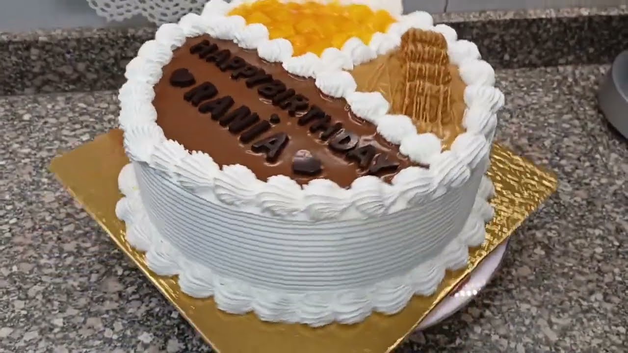 تورته عيد ميلاد  ب٣ أطعمه مُختلفه وتزينها سهل وبسيط جدا للمبتدئين مع سعر البيع