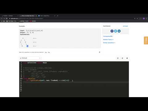 Leetcode 199 Binary Tree Right Side View in Python
