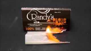 Randy's Wired Roots Hemp Rolling Paper Burn Test