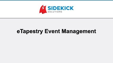 eTapestry Event Management: How to Track Data for Special Events
