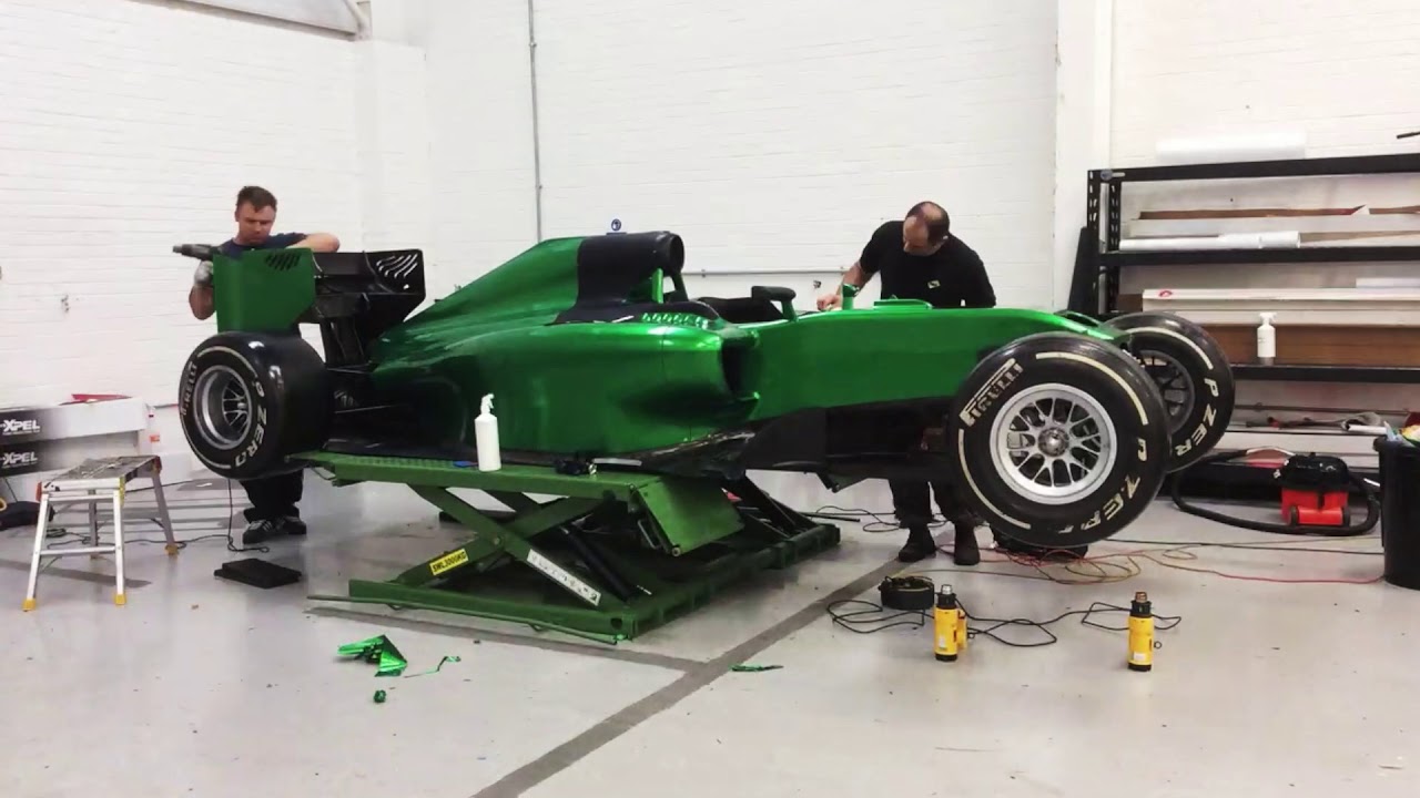 Caterham F1 Car CT051 Green Wrap YouTube