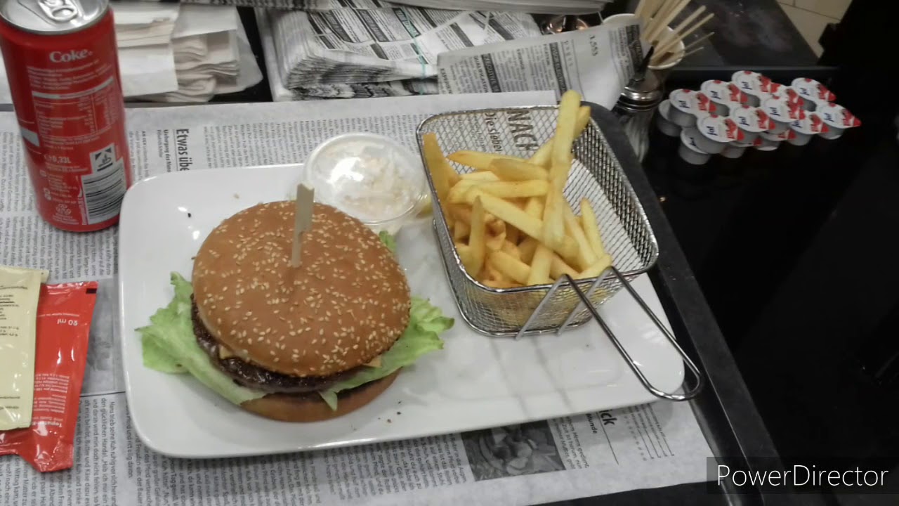 Ham burger/ Street fast food Germany/ hanau kiss shop YouTube