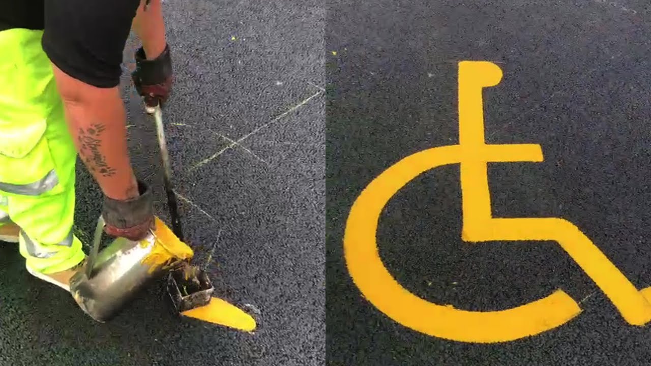 Satisfying - Handicap Sign Painted on the Street || WooGlobe 