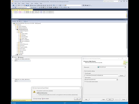 Error when importing Excel or CSV file into SQL