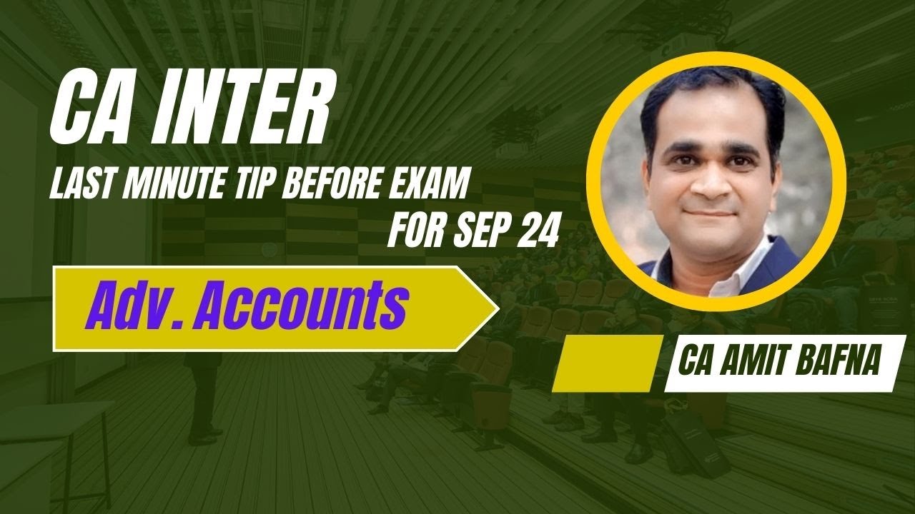 CA INTER ADVANCE ACCOUNT IMPORTANT TIP - YouTube