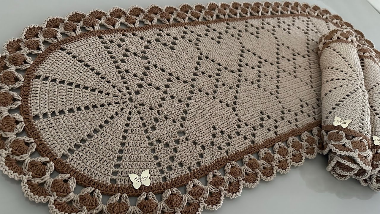 Passadeira Savana /Passadeira oval em crochê Aula 1 Passo a passo