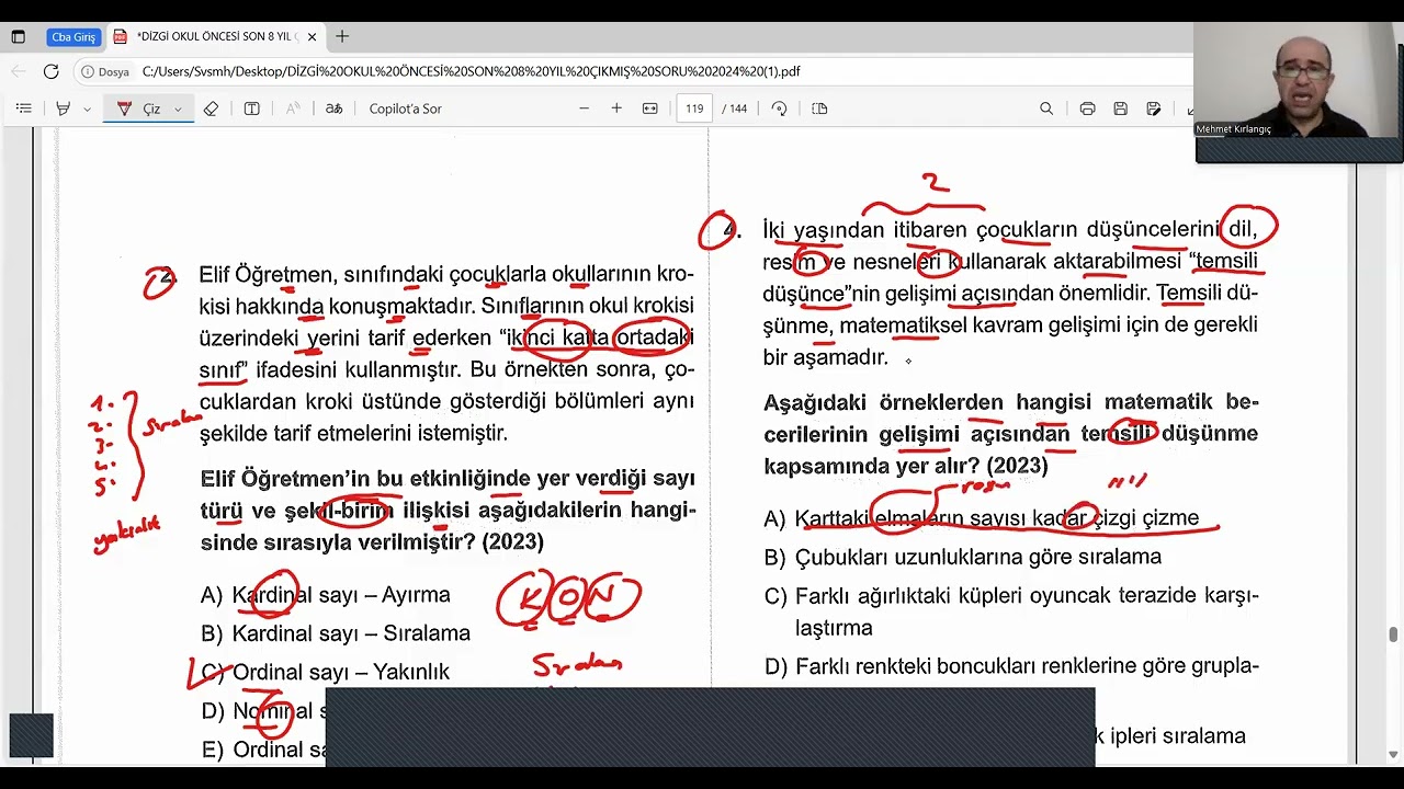 Okul Öncesi ÖABT Soru Çözümü, 2. Video: , Okul Öncesi Alan Eğitimi, Uzman Mehmet KIRLANGIÇ