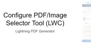 Configure PDF Image Selector Tool (LWC)