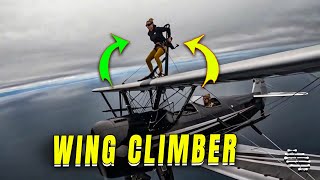 Wingwalker Climbs Onto Airplane Wing Mid-Flight