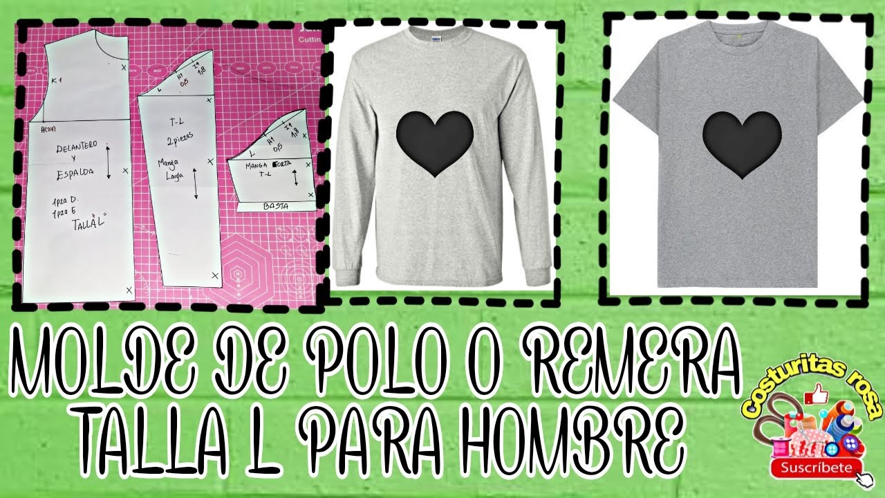 MOLDE DE POLO O REMERA PARA HOMBRE EN TALLA L