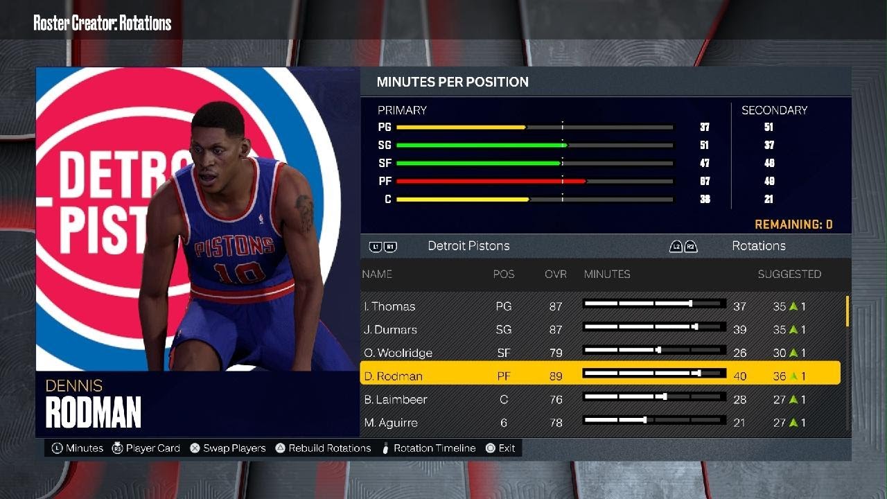 NBA 2K23 Detroit Pistons 199192 classic team (PS5) YouTube