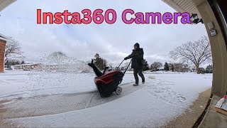 Testing An Insta360 Camera While Clearing Snow Off The Driveway