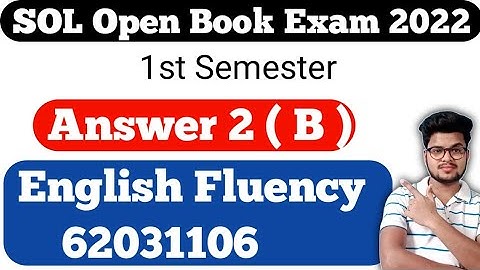 DU SOL 1st Semester OBE English Fluency Answer 2 ( B ) 2022