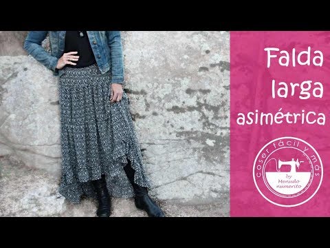 Falda larga asimétrica para todas las tallas