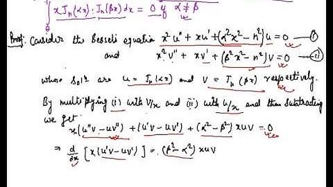 Orthogonal Properties of Bessel Function, Orthogonal Properties of Bessel Equation