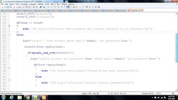 Change password form using php and mysql