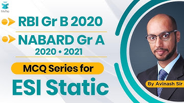 ESI Static | MCQs | Lecture 5 | RBI Gr B 2020 | NABARD Gr A 2020 | 2021