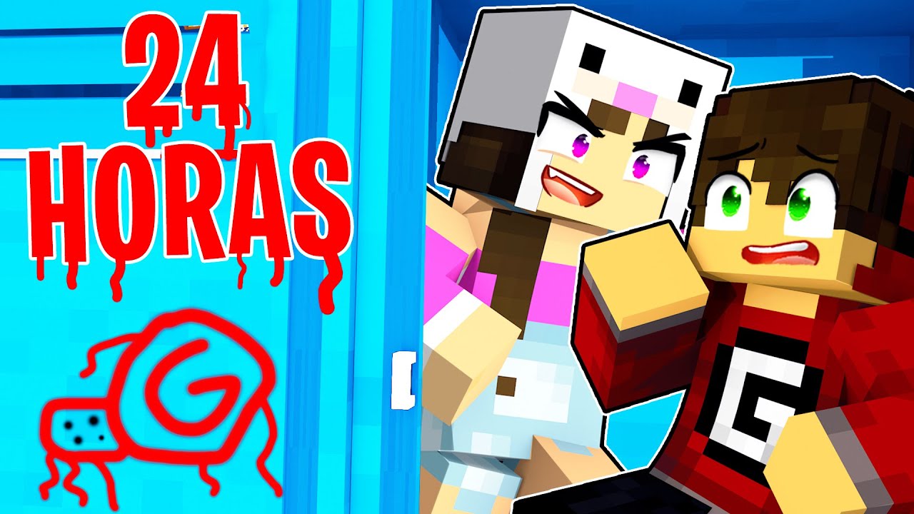 24 HORAS PRESO no ARMARIO com a VALENTONA no MINECRAFT ✭ Guihh ✭