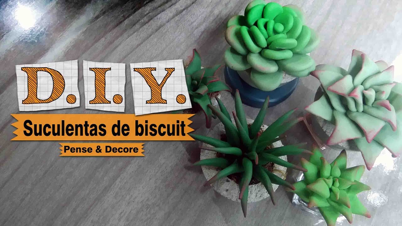 DIY -  Suculentas de biscuit ( Aprenda a modelar suculentas em biscuit )