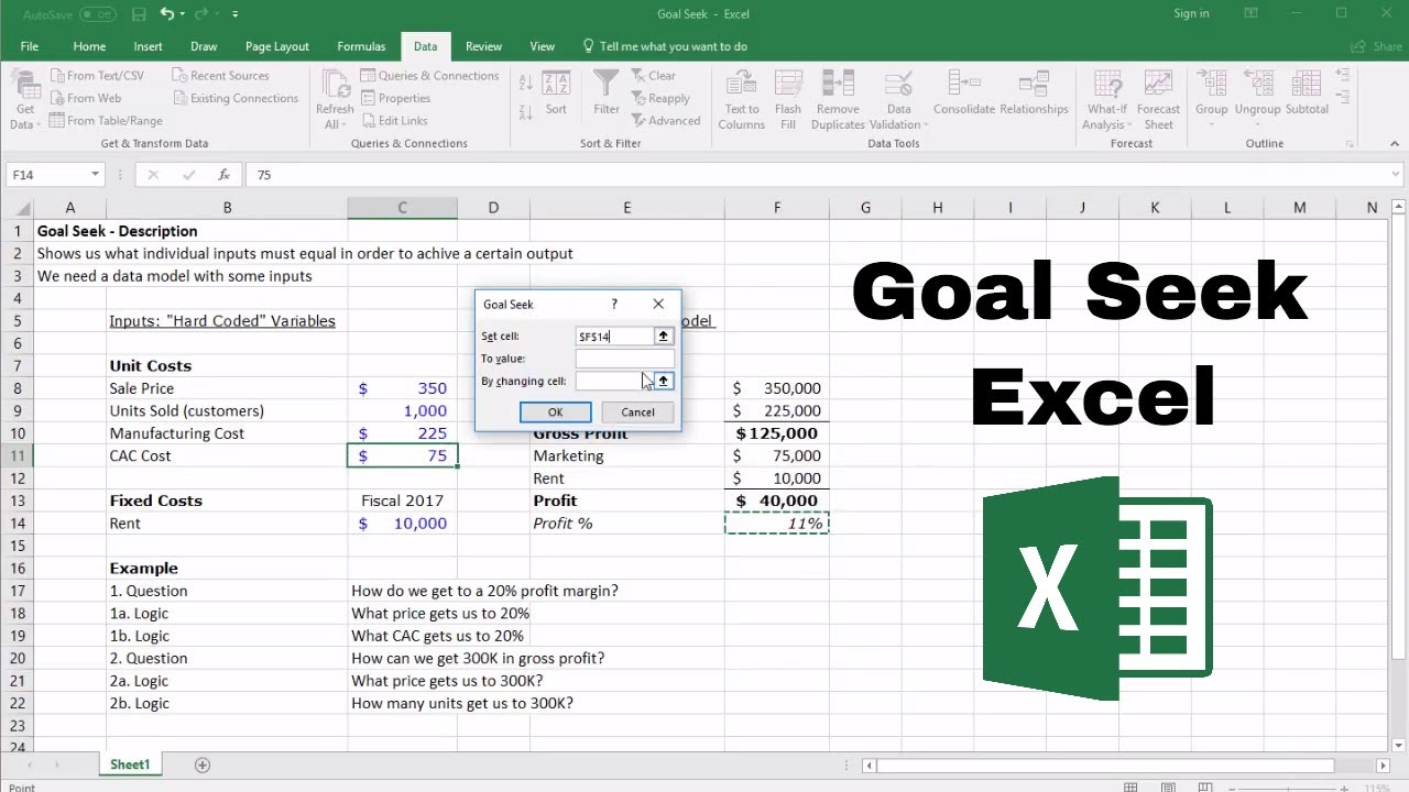 How To Use Goal Seek In Excel For Multiple Cells