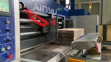 high speed corrugated box flexo printer slotter with hydraulic counter stacker and vibrator machine