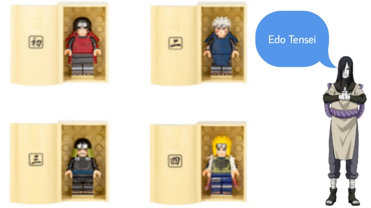 Naruto Lego Minifigures Edo Tensei Hokage, Hashirama, Tobirama, Hiruzen