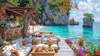 Delicate Morning Jazz at Beachside Cafe Ambience ~ Relaxing Bossa Nova & Wave Sounds for Work, Study