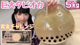 【大食い】賞金チャレンジ巨大タピオカミルクティー５kg【もえあず】