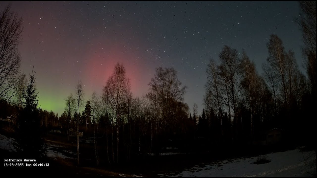 Aurora borealis or Northern lights time lapse from 17/3/25 in central ...