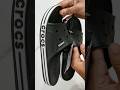 Crocs black  white croslite sliders crocs shorts unboxing footwear sliders