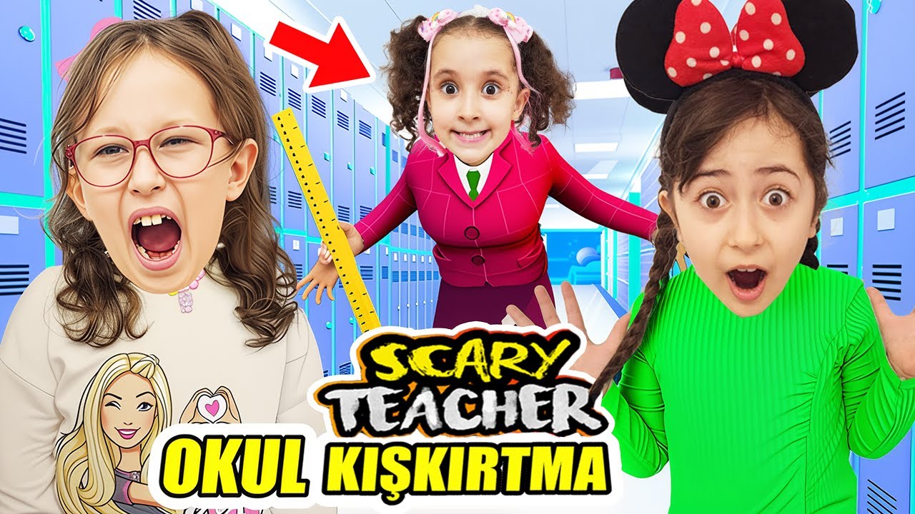 BAHAR VE ESMA DERS ÇALIŞMADI GERÇEK HAYATTA SCARY TEACHER DELİ ÖĞRETMENİ ÇAĞIRDIM KIŞKIRTMA YAPTILAR