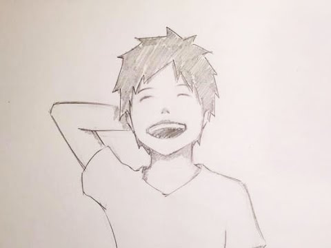  Drawing An Anime Boy Laughing Timelapse YouTube