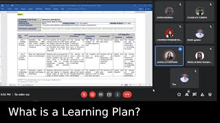 Example of Learning Plan | Recorded Discussion
