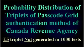 Security Strength of Passcode Grid authentication method of Canada Revenue Agency ( VTR-241 ) Net Worth