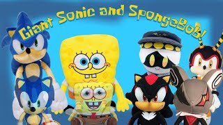 Spongy Plush Shorts: Giant Sonic And SpongeBob!