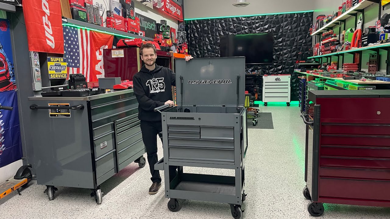 Обзор тележки для инструментов U.S. General с 5 ящиками