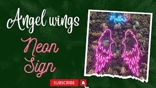 how to make neon sign board..[Angle wings] #neonart #neonsign #decorations #neonwings