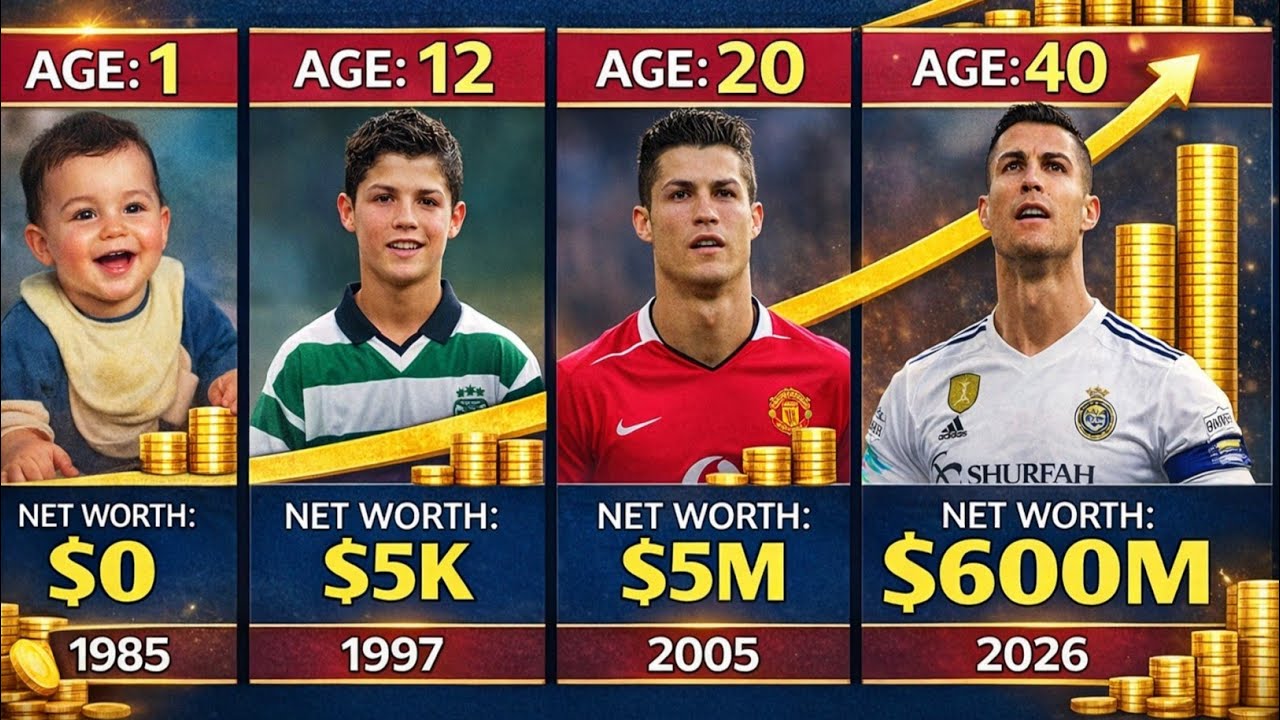 CRISTIANO RONALDO NET WORTH EVALUATION FROM 1985 TO 2026
